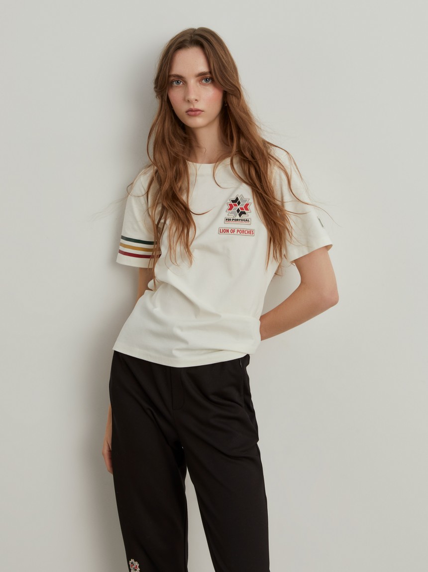T-shirt feminina de algodão Lion x FDI