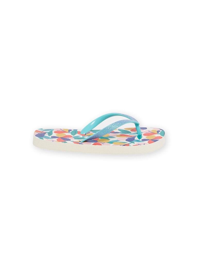 Tongs multicolores à imprimé fleuri enfant fille