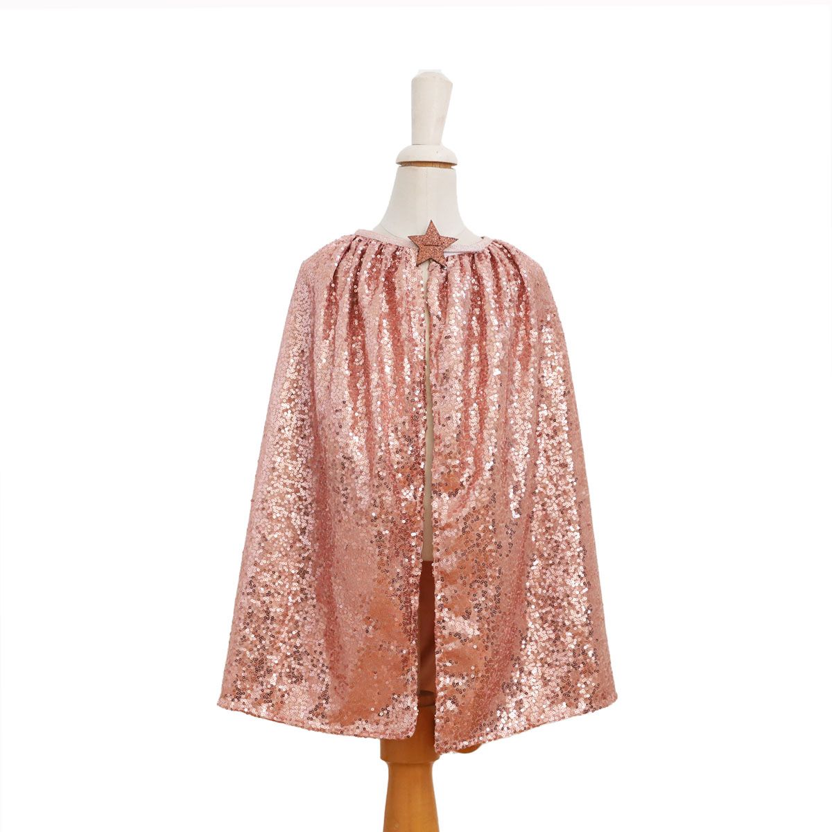 Déguisement cape et masque à sequins rose cuivre Surprise Partie !