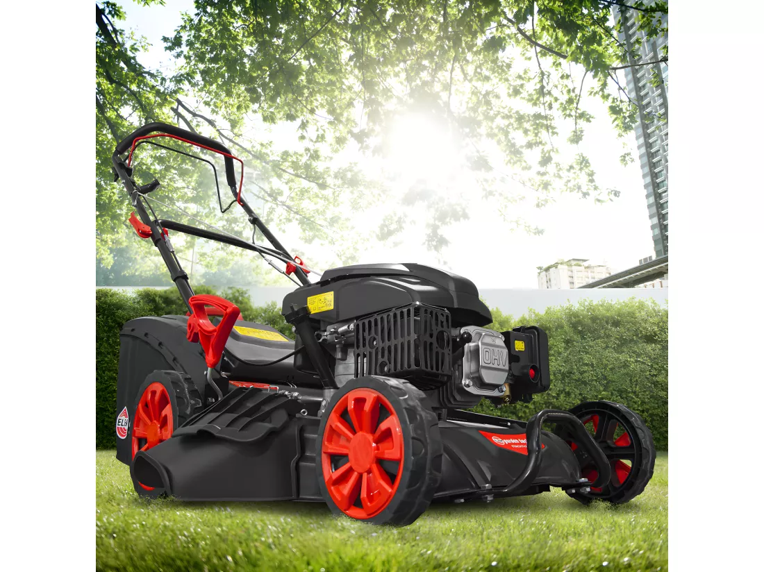Tondeuse thermique autotractée 173 CC - 508mm avec éjection latérale et mulching - Elem Garden