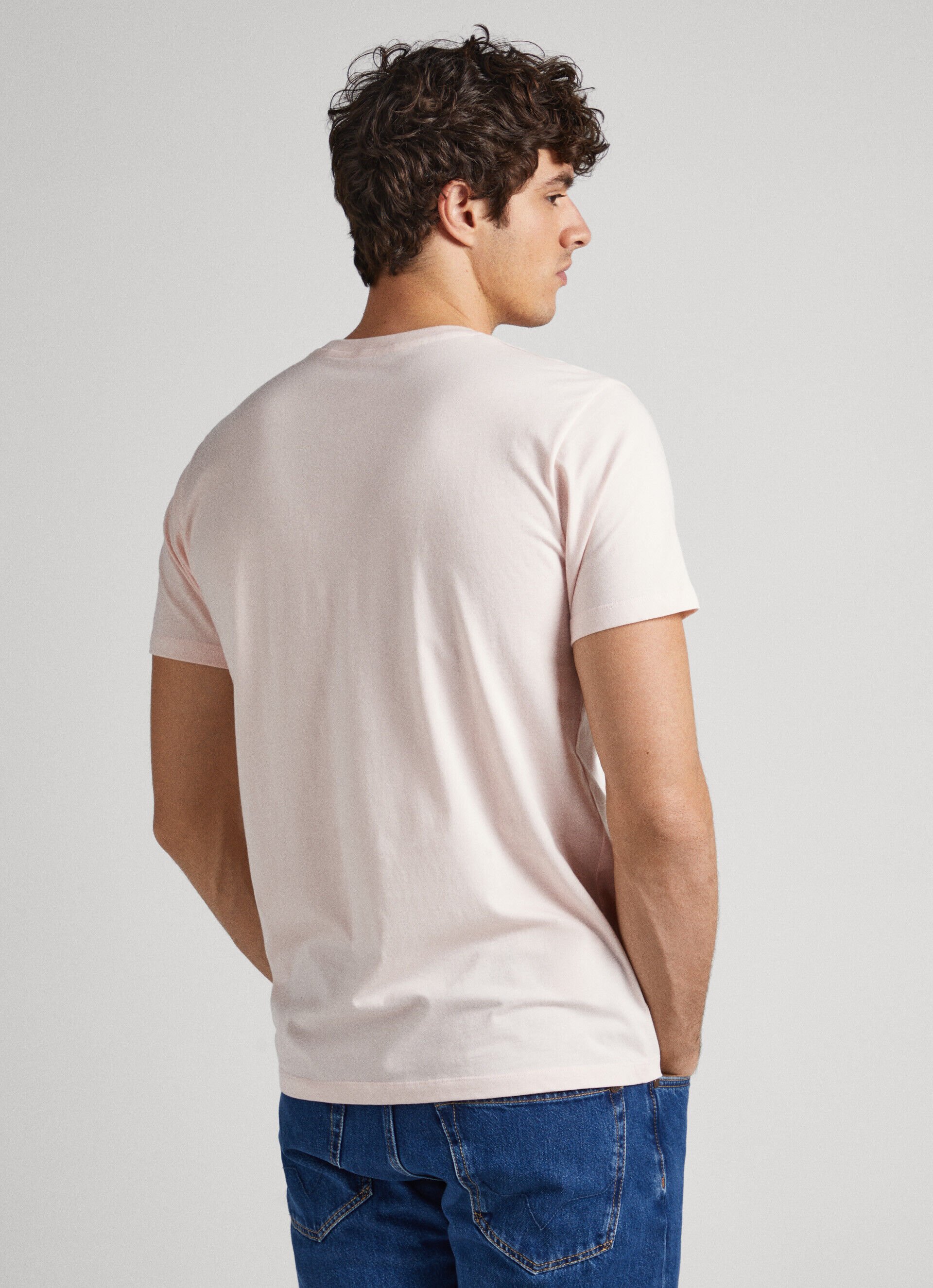 Camiseta de algodão com logo estampado - rosa vibrante