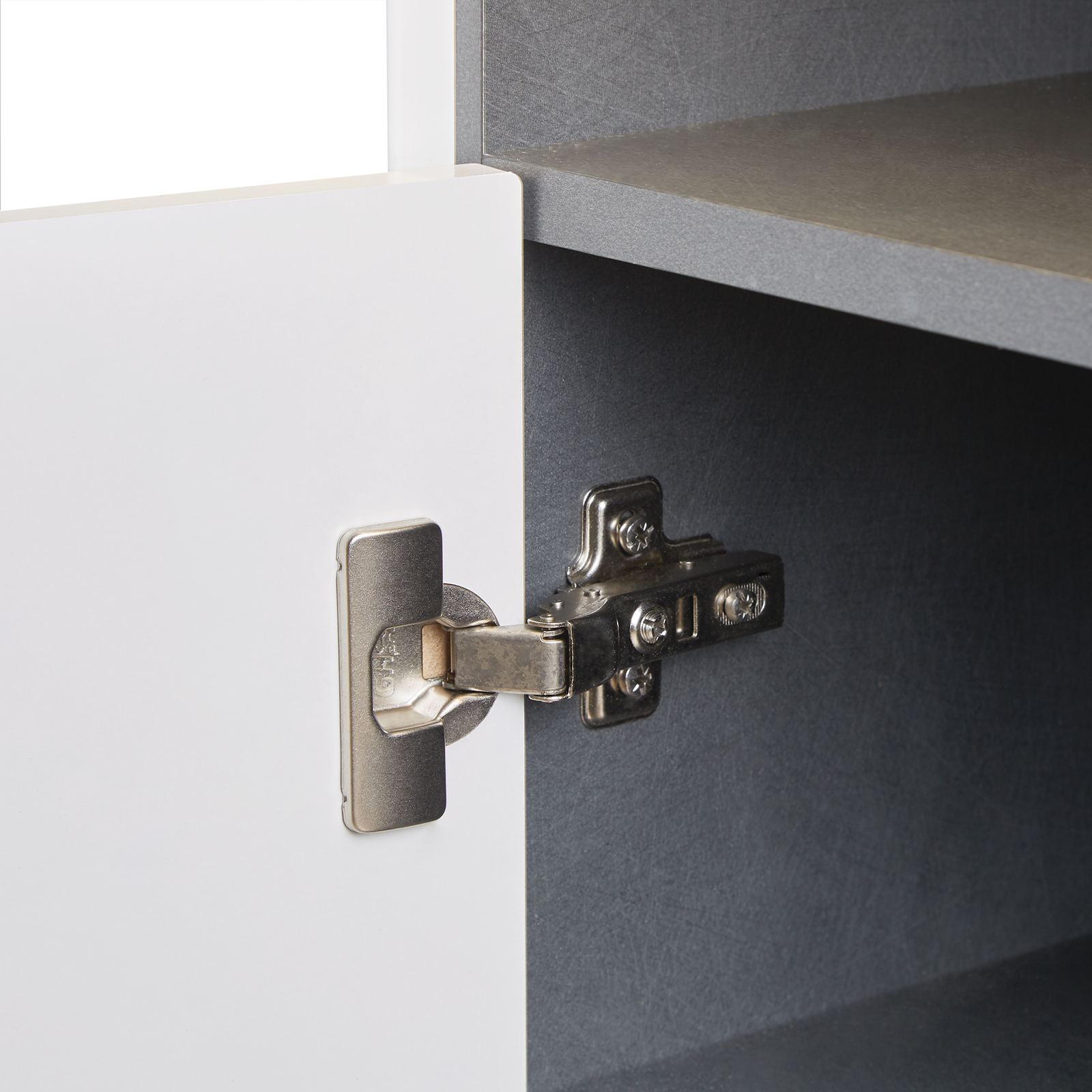 Luca Bessoni Highboard ALASSIO - weiß-Hochglanz - Matera dunkel - 109 cm