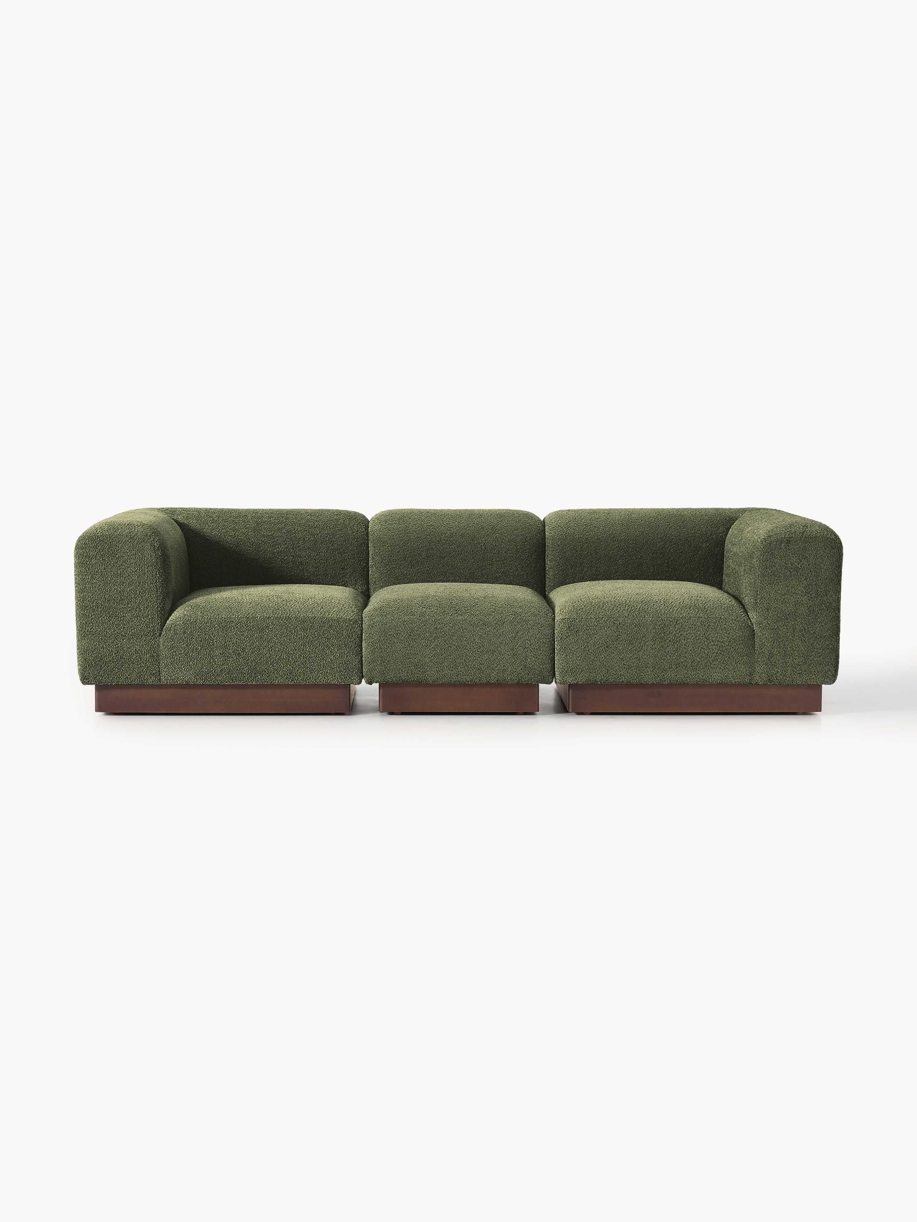 Modulaire bank Natalie (3-zits) van teddy-bouclé