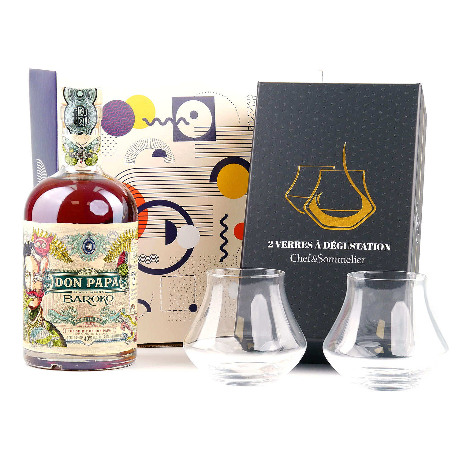 Coffret dégustation Rhum Don Papa 2 verres