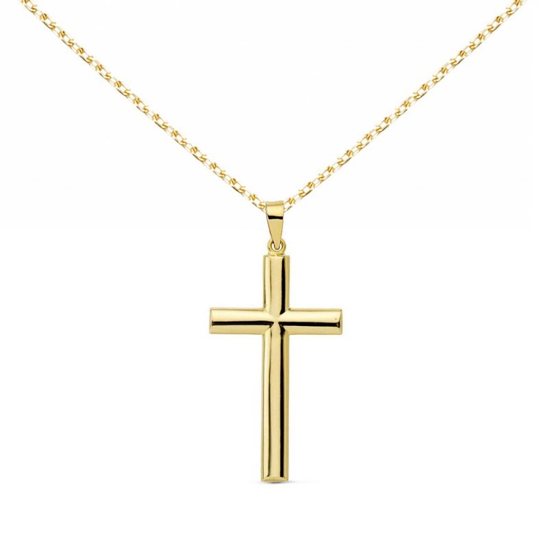 Collier - Médaille Croix Or Jaune - Chaine Dorée