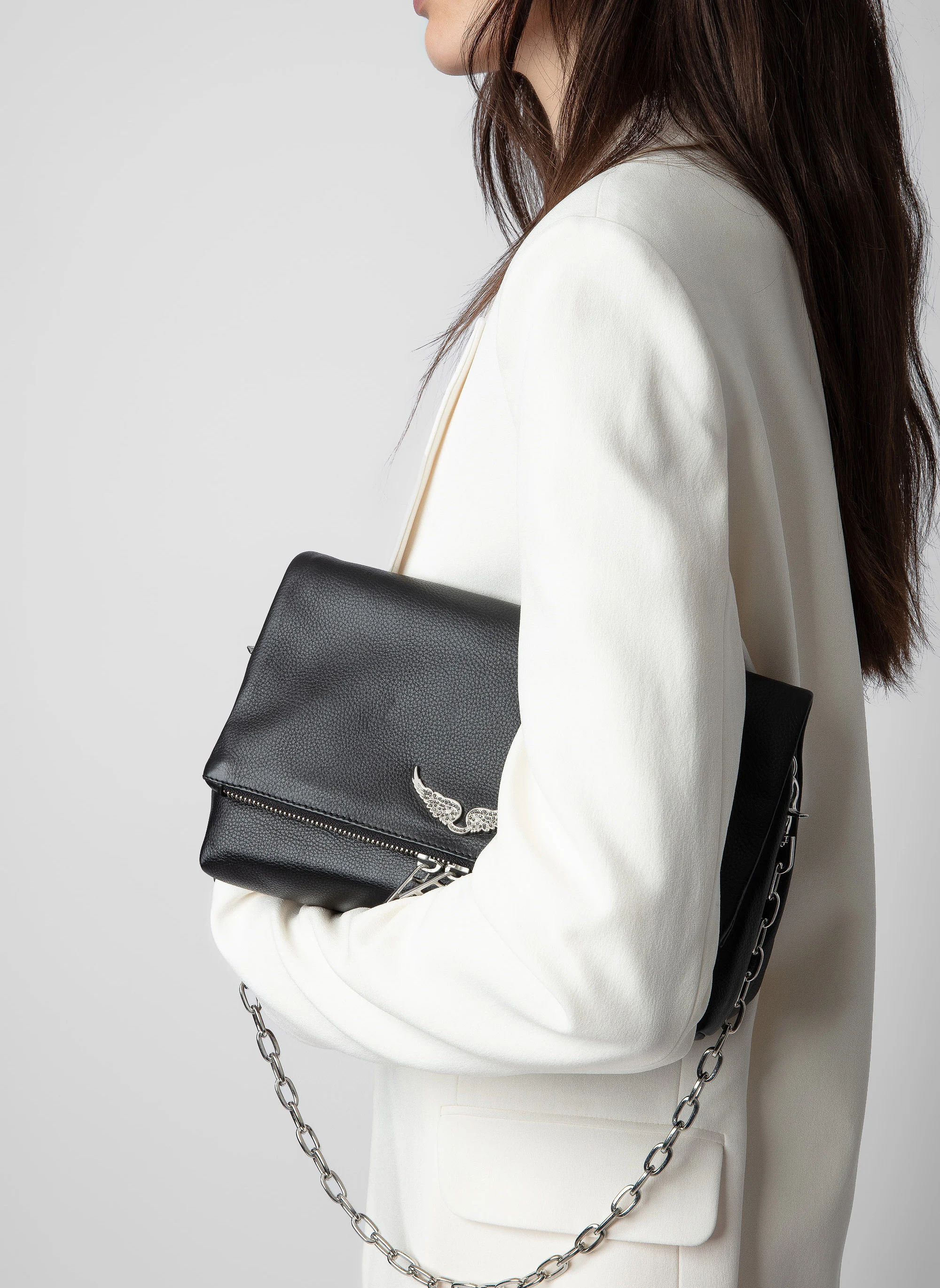 ROCKY - Sac bandoulière en cuir | Noir