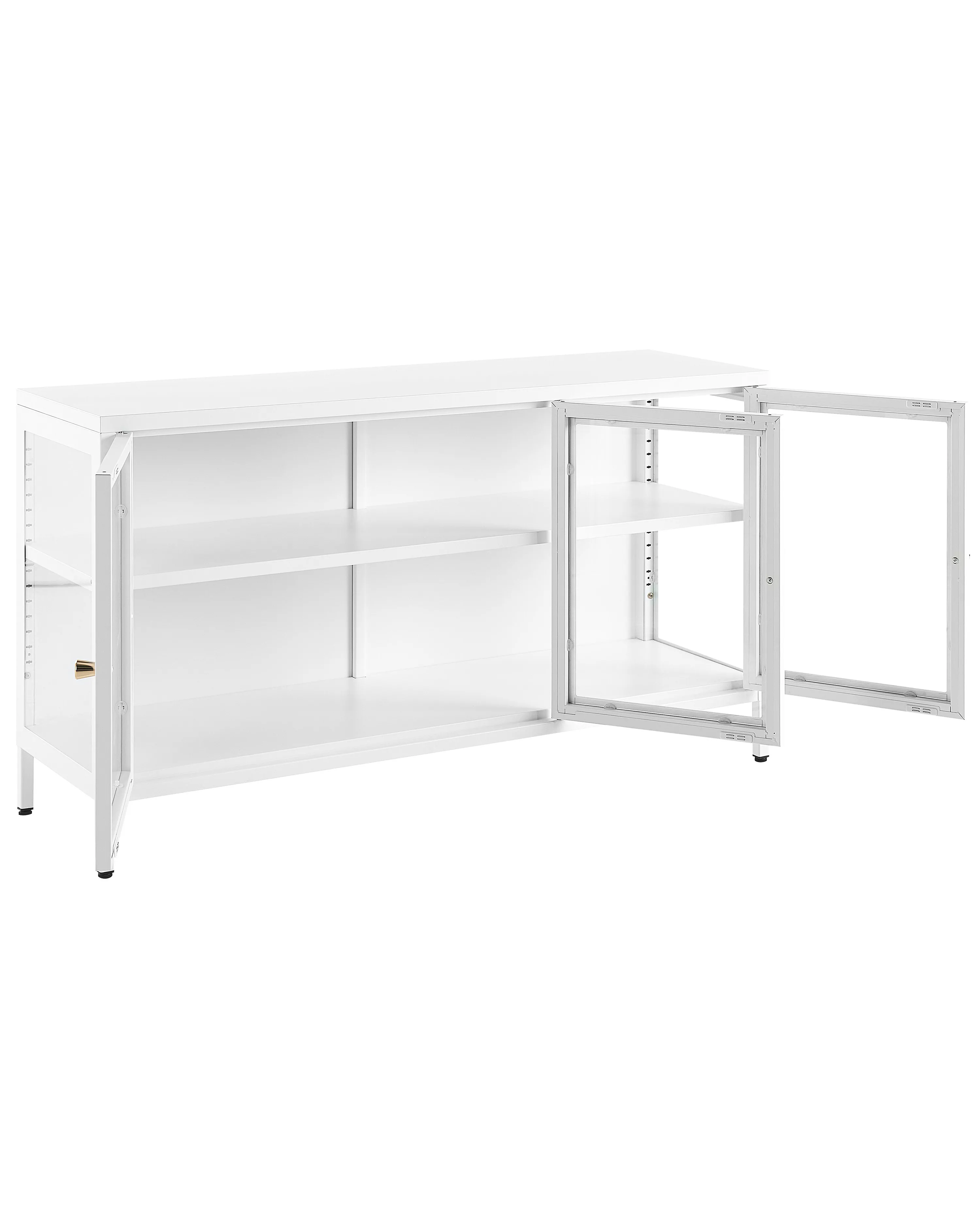 Dressoir met glazen deuren LED NEWPORT Metaal 115 cm Wit