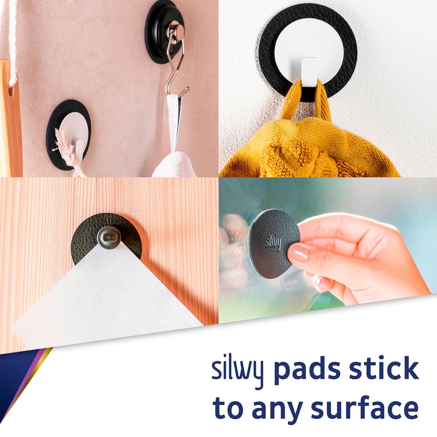 Silwy Magnet-Haken CLEVER WHITE inkl. Pad WHITE