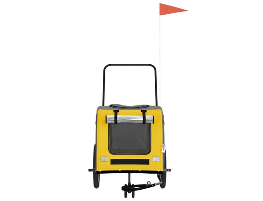 VIDAXL - Remorque de vélo pour chien jaune et gris tissu oxford et fe...