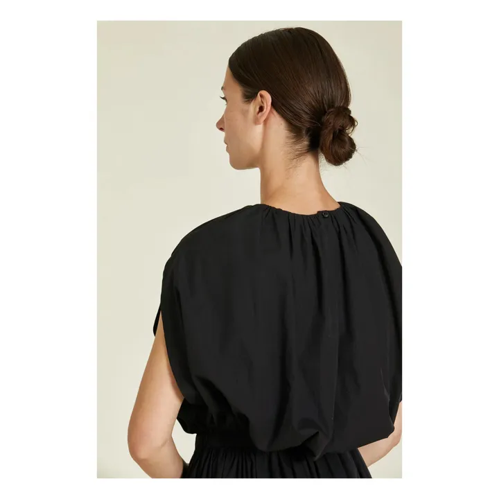 Black Crane Robe Shell Popeline de Coton Bio | Noir