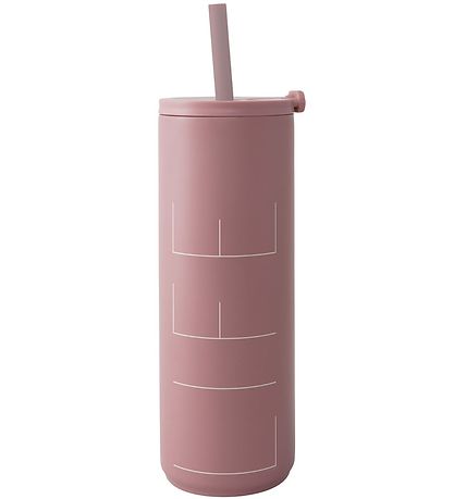 Design Letters Thermoelement m. Strohhalme - 500 ml - Ash Rose