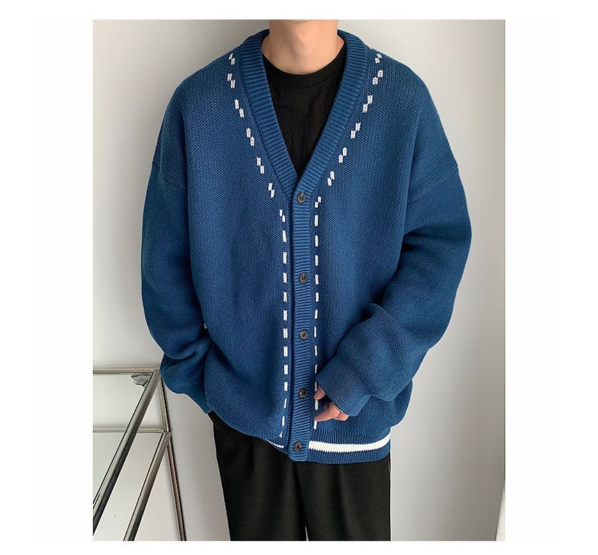Freehop - V-hals vest met contrasterende rand