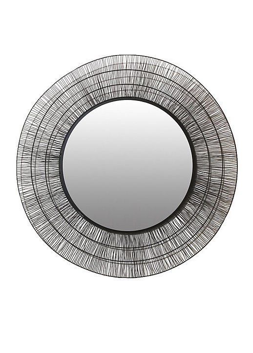 Miroir métal rond filaire noir diam.80cm