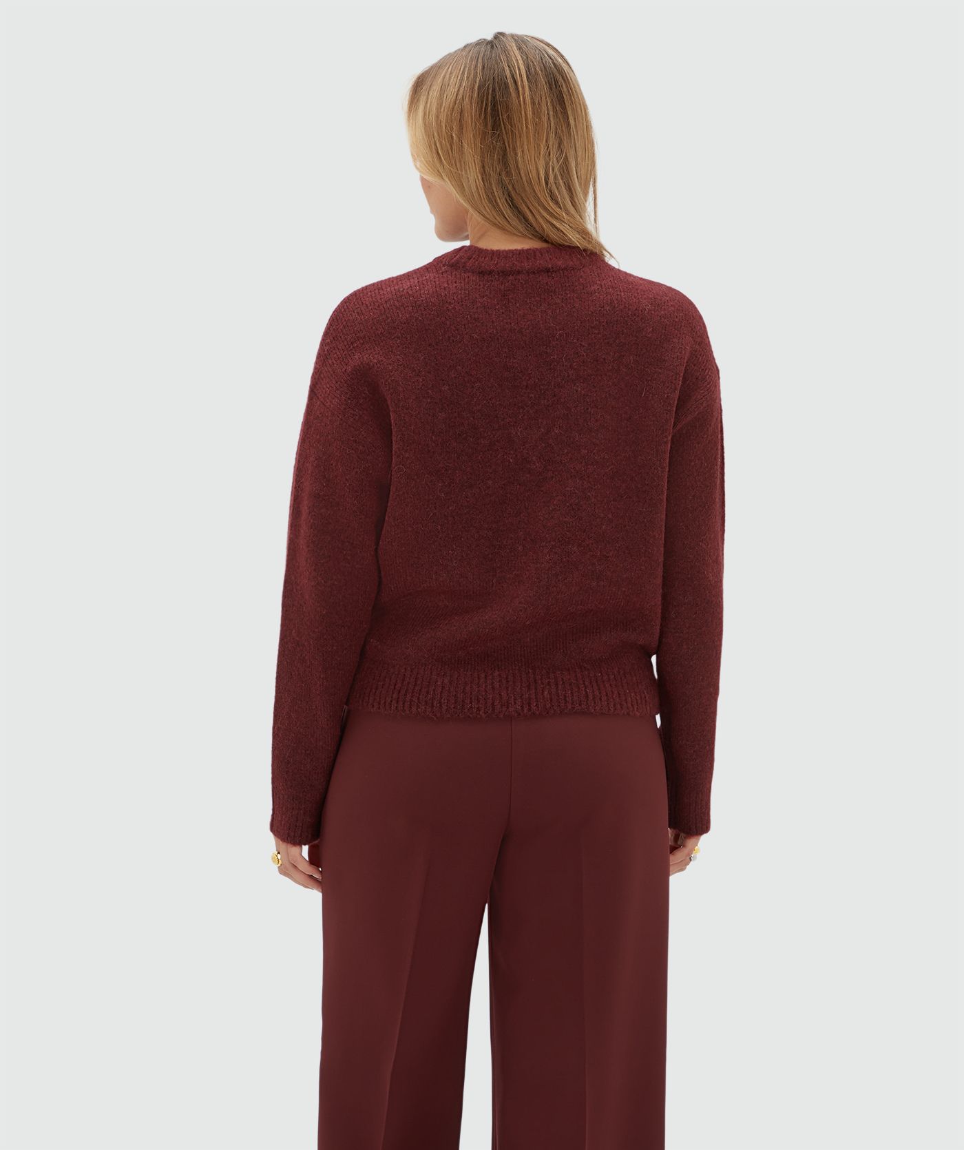 JV-IZE oversized sweater met logo - burgundy