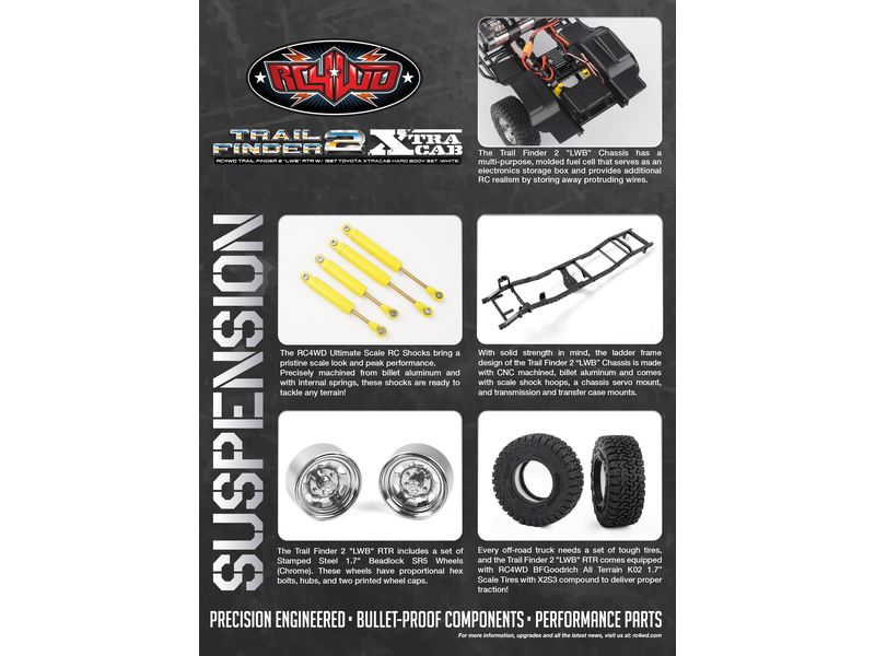 RC4WD Scale Crawler Trail Finder 2 LWB Toyota XtraCab RTR 1 Scale Pick-Up mit lizenzierter 1987 Toyota XtraCab hardbody Karosserie