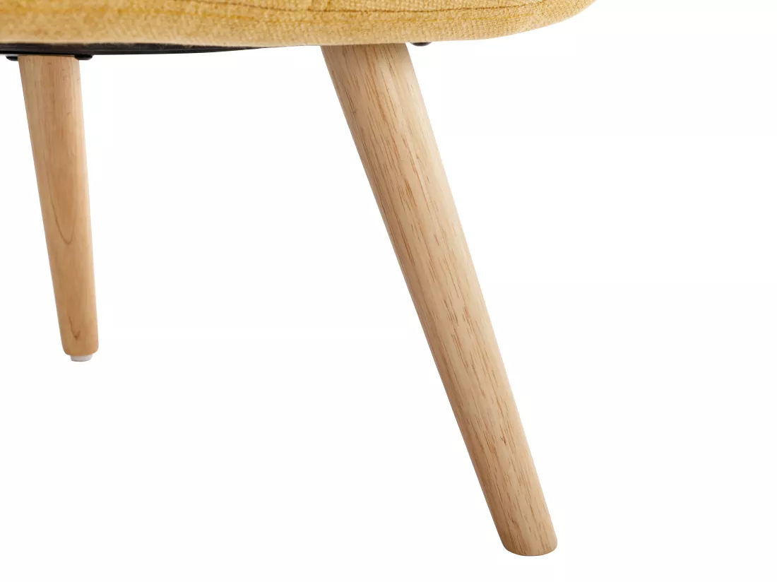 Fauteuil en tissu jaune moutarde LUOSTO
