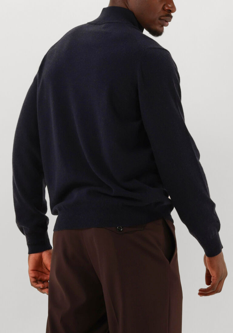 donkerblauwe filippo de laurentiis trui mezza zip ml