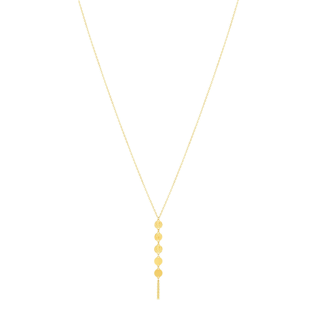 Collier or jaune 750 motif pastille 42 cm