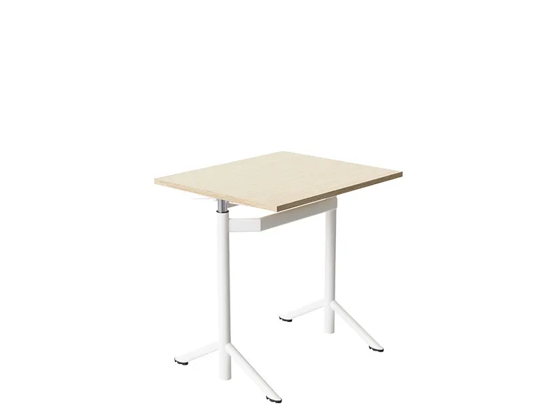 Bord Atlas 1132, hvidpigmenteret egelaminat, hvidt stel
