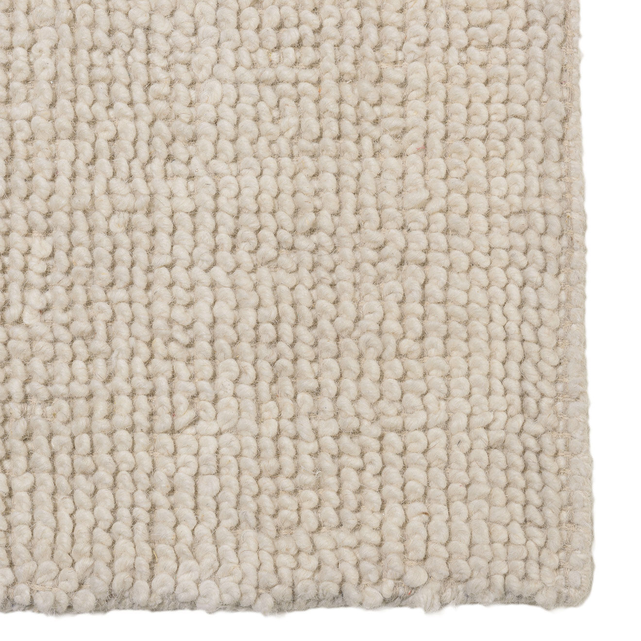 Macabane Tapis en Laine bouclée Sacha ivoire - 230x160 cm