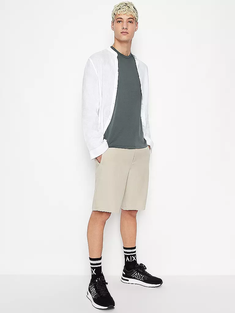 ARMANI EXCHANGE Leinenhemd Regular Fit  weiss