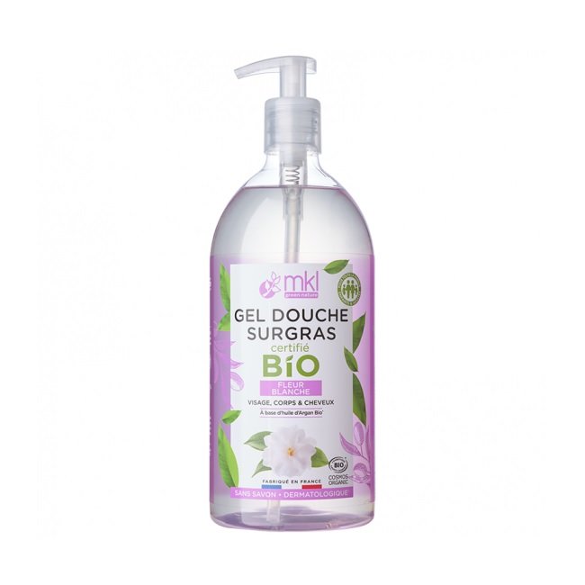 Gel Douche Surgras Fleur Blanche Bio 1 L