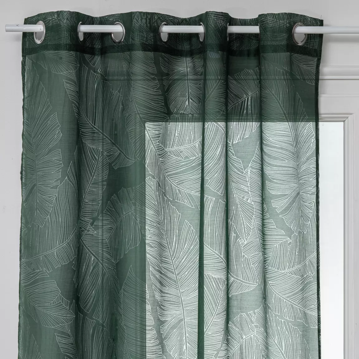 Voilage œillets (140 x 240 cm) Feuille Vert cèdre