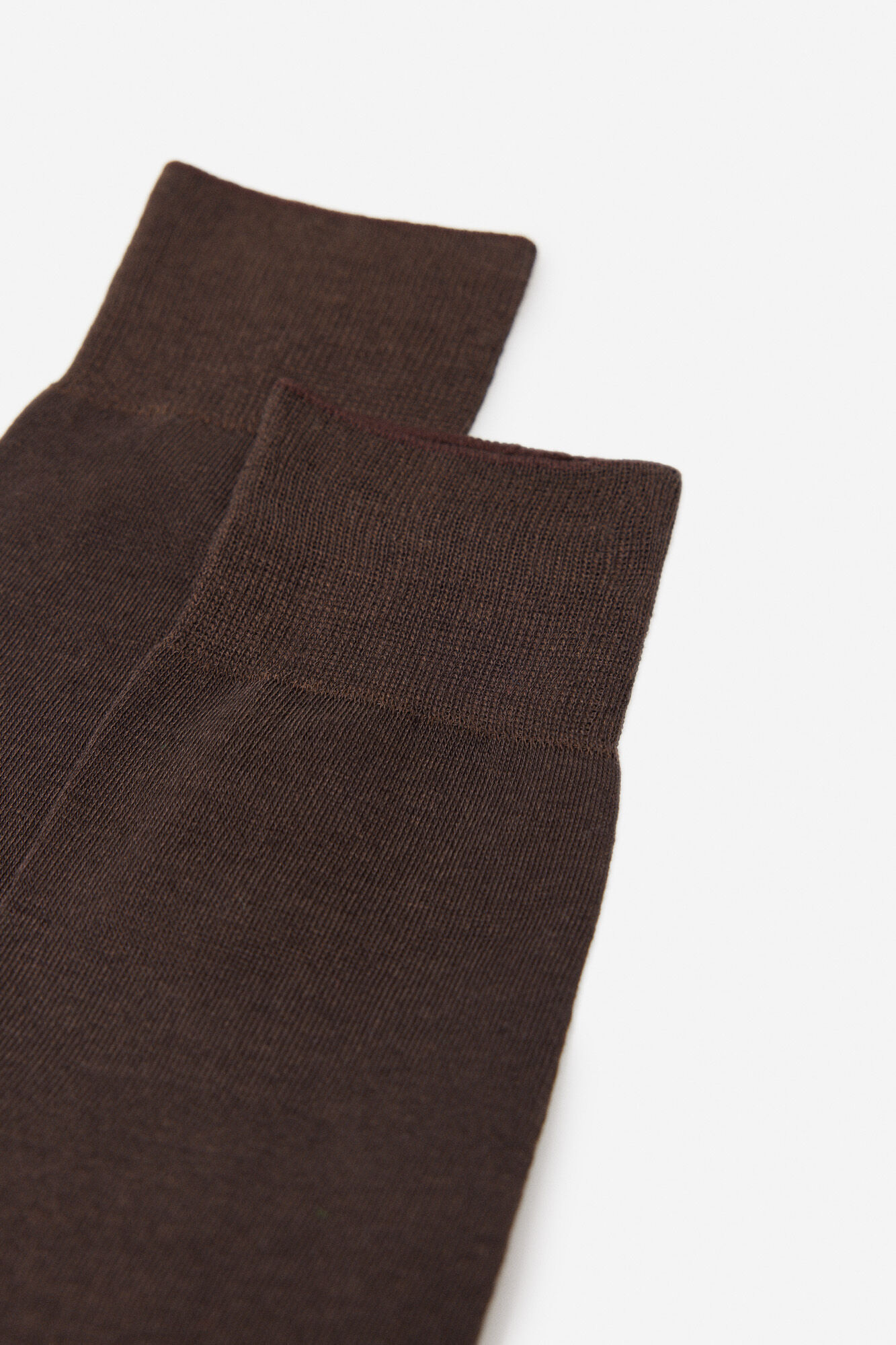 Pacote com 2 pares de meias lisas - Marrom Escuro