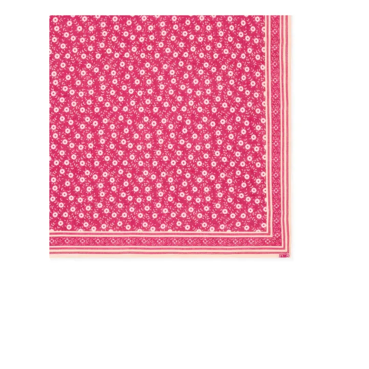 Bonton Foulard Fleuri 50 cm | Rose fuschia