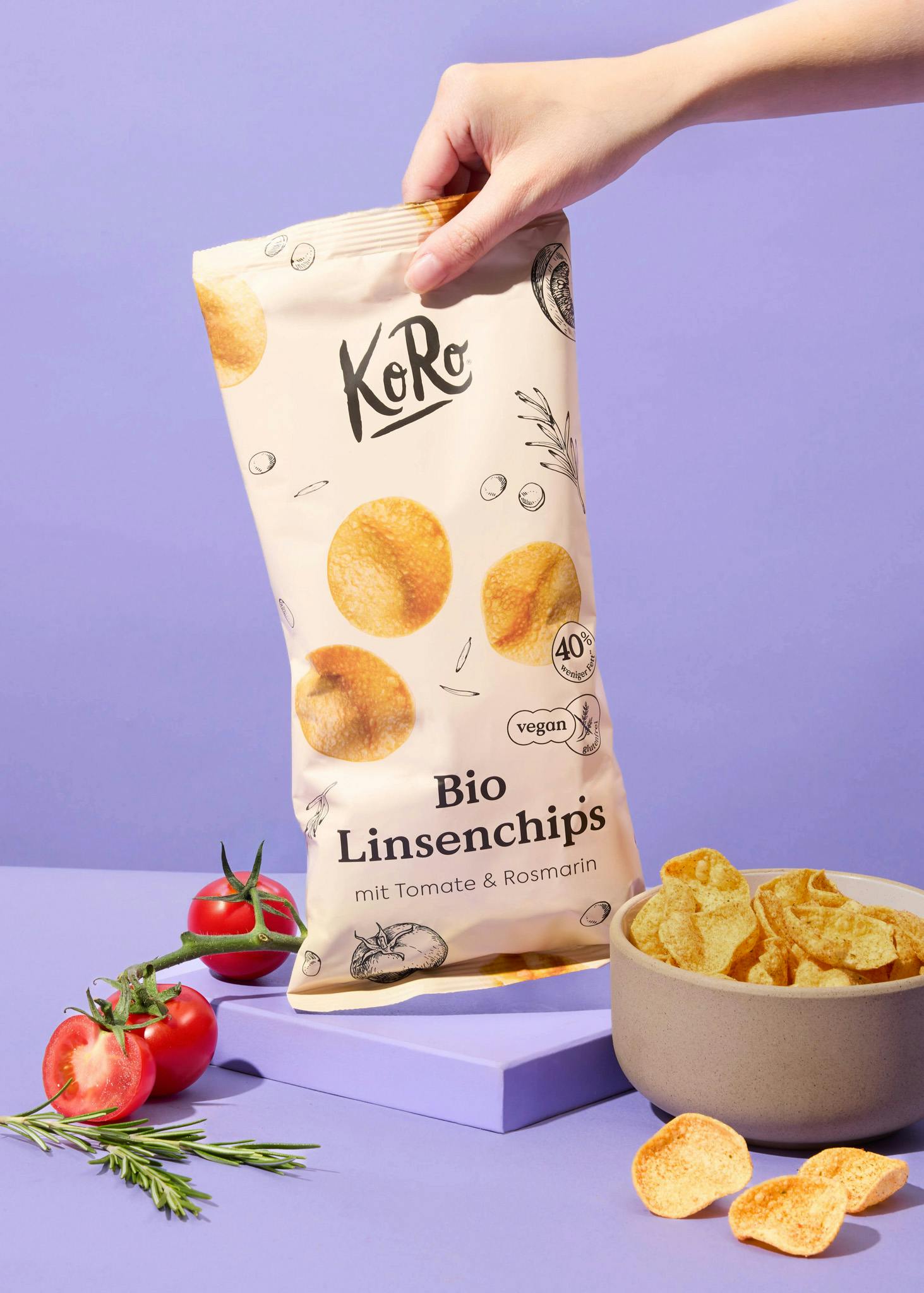 Bio Linsenchips mit Tomate & Rosmarin 100 g