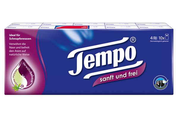 TEMPO Taschentücher Sanft&Frei 9 Stk