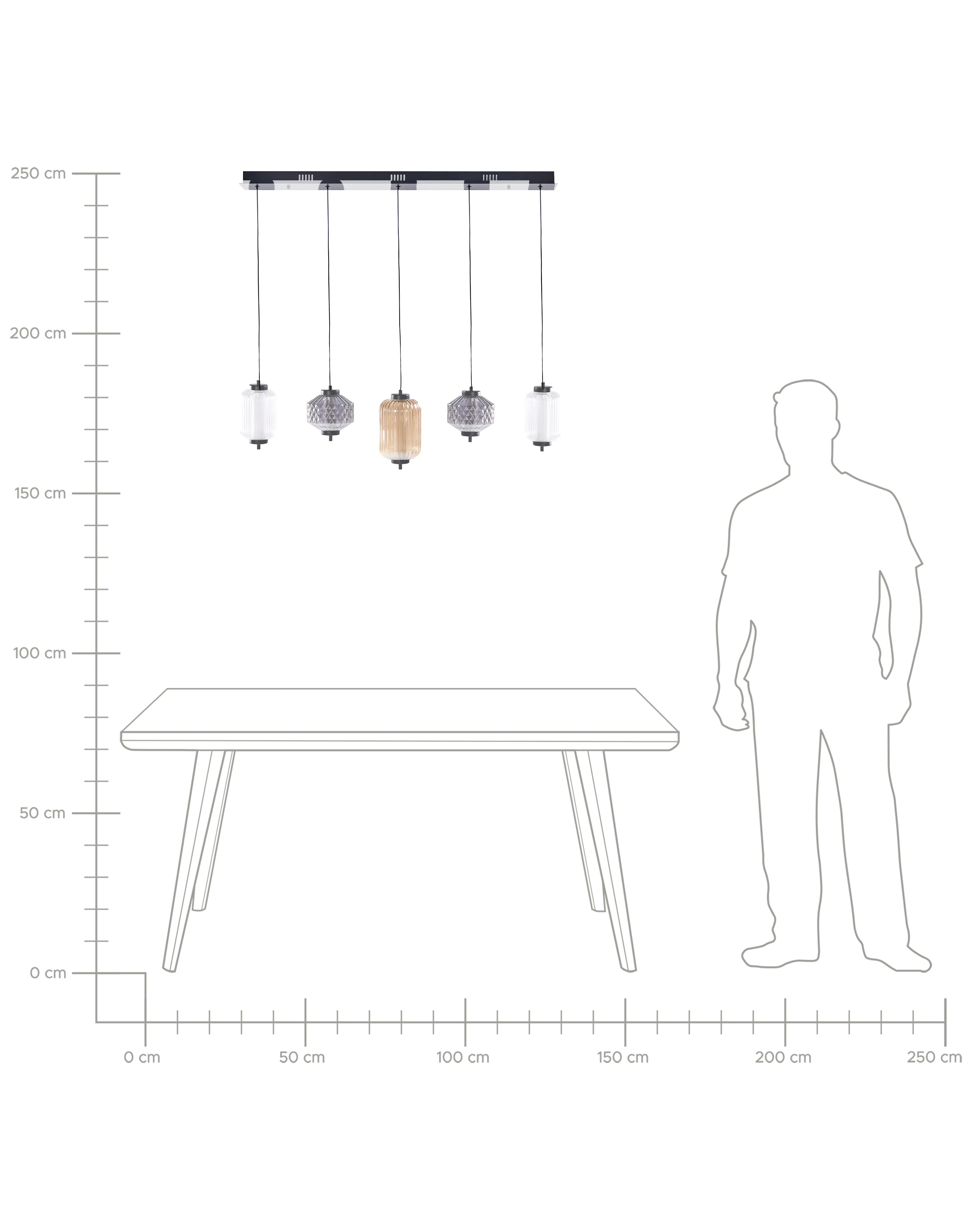 LED hanglamp SULLANE LED Glas Meerkleurig