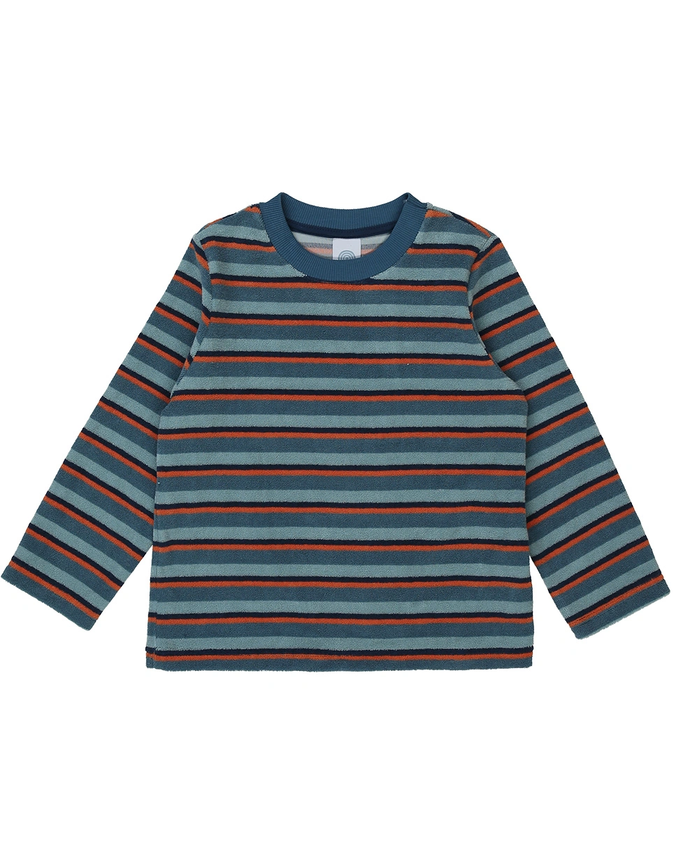 Frottee-Schlafanzug lang STRIPES in bluestone