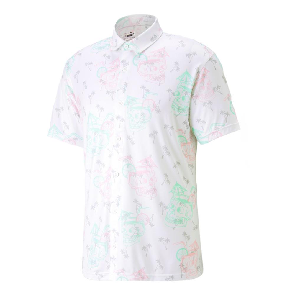 Puma Chemisette de Golf Blanche Imprimé Homme Puma Tropi-cool