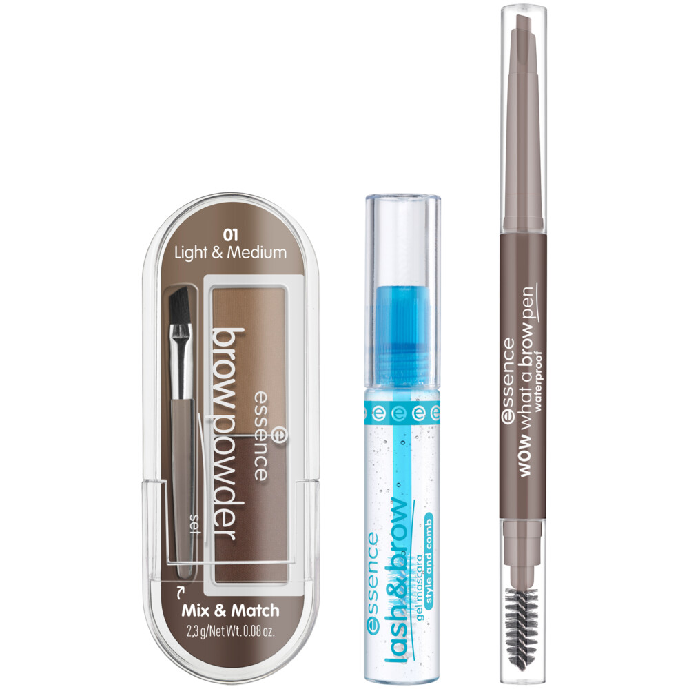 essence Easy & WOW Brow SetLight3 stuks