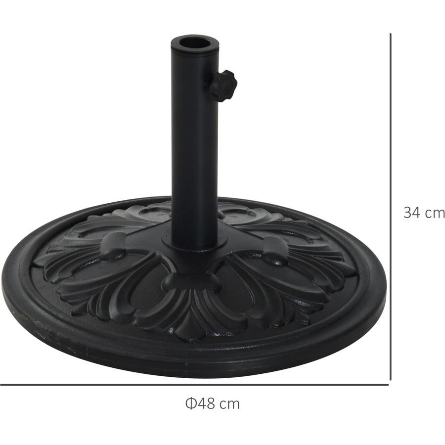 Outsunny Sonnenschirmständer mit 3 Adapterhülsen schwarz
