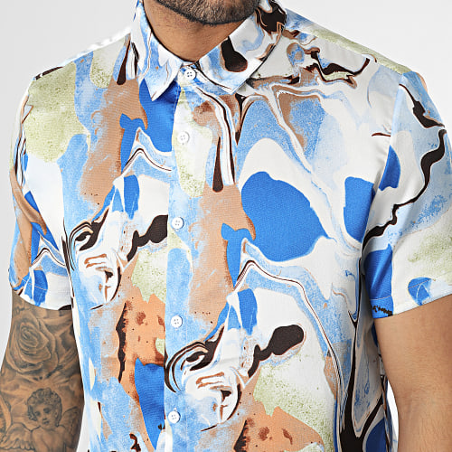Chemise Manches Courtes Bleu Clair