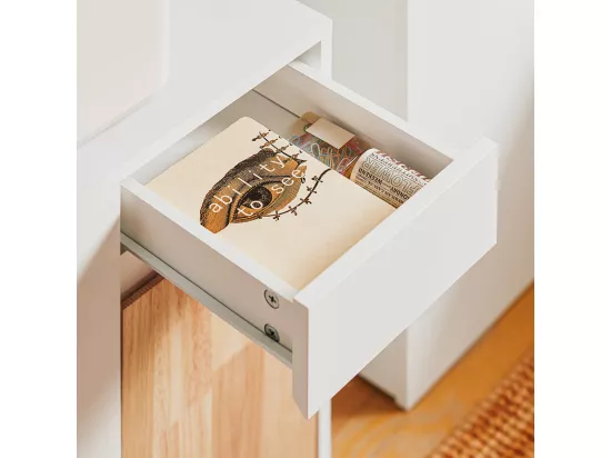 SoBuy ASK04-WN Caisson de Bureau à roulettes, Support Imprimante Roulant, Organiseur Bureau, Meuble de Rangement Bureau, Caisson de Rangement avec Tiroirs, BLANC, 65x58x35cm