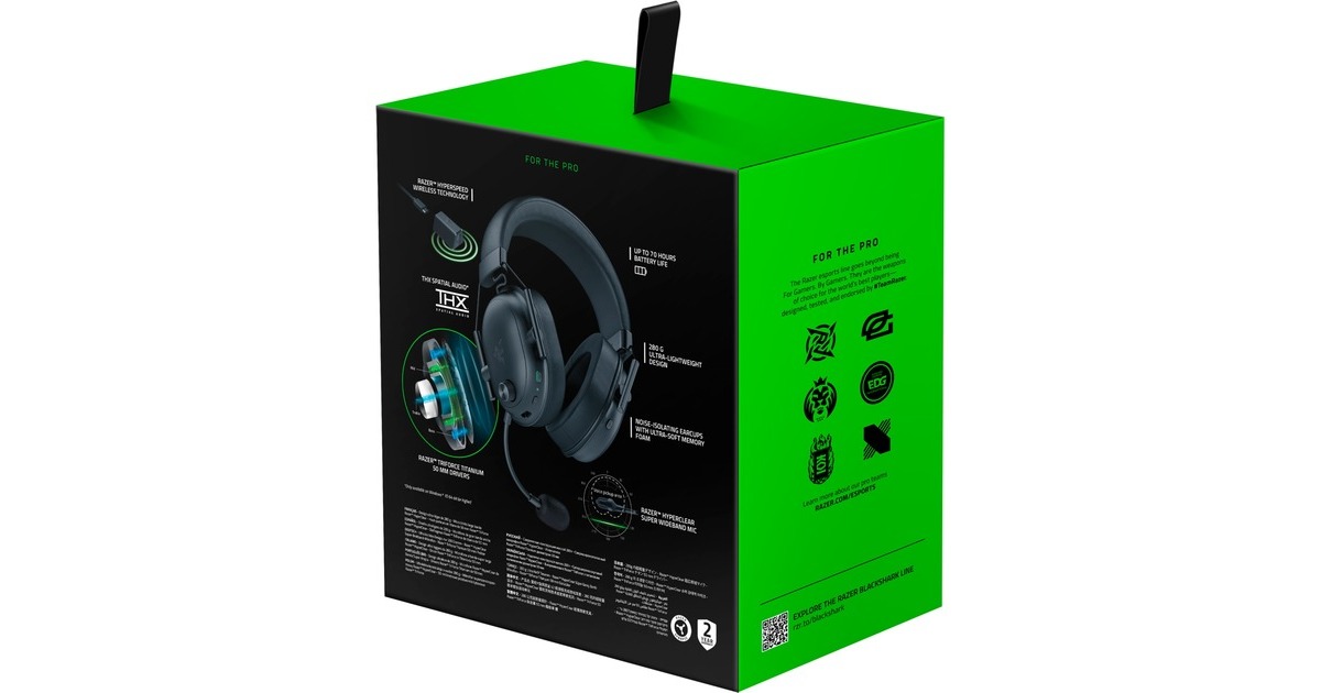 RazerBlackShark V2 HyperSpeed over-ear gaming headset  (Zwart, Bluetooth, PlayStation 4, Xbox One, Nintendo Switch)
