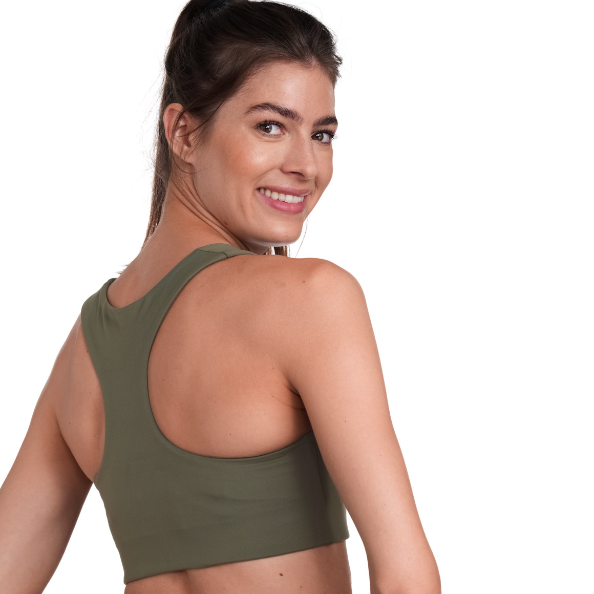 Gina Sports Damen Sport-Bustier unifarben oliv