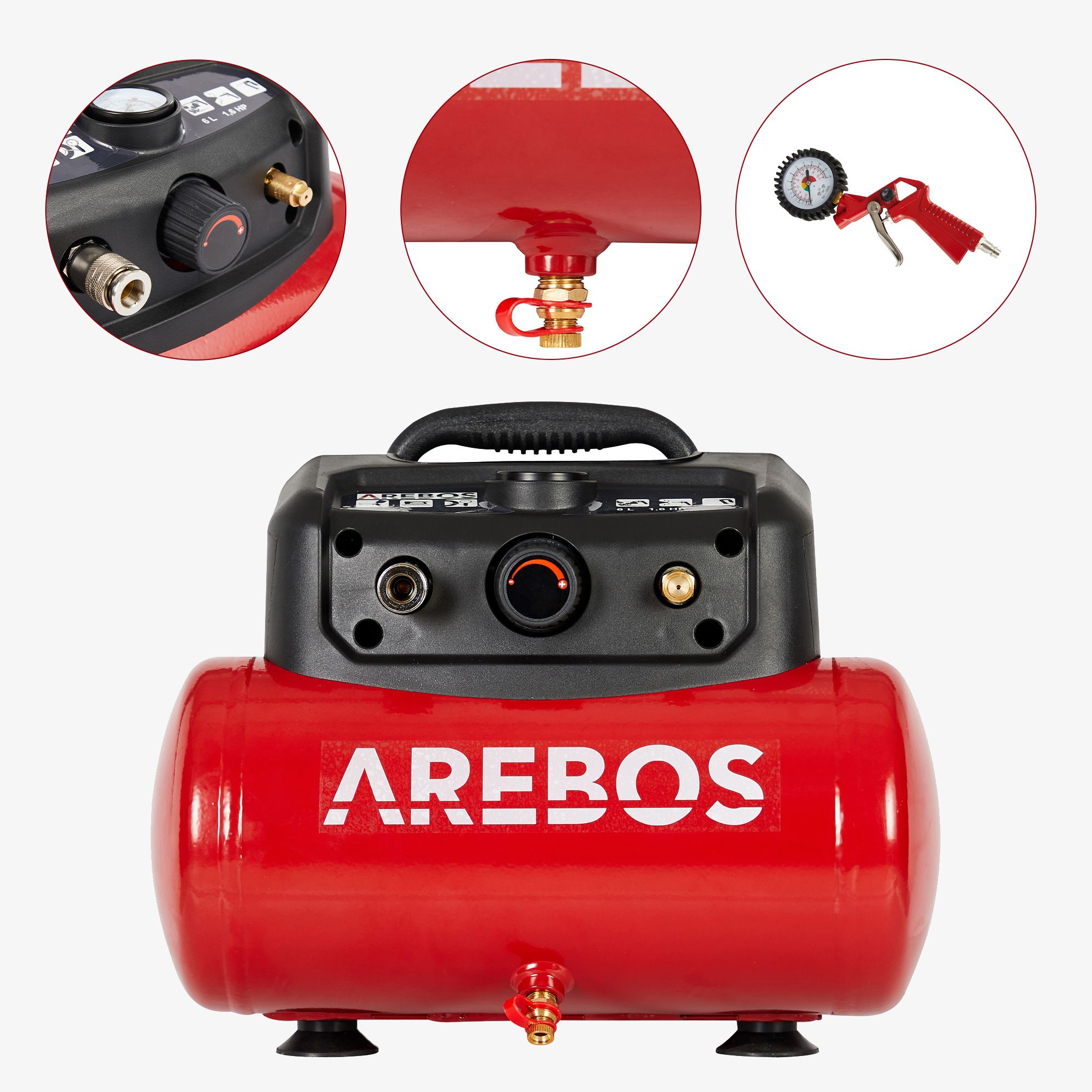 Luftkompressor 6L 1200W inkl. Zubehör