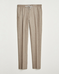 PT01 Slim Fit Wool/Cashmere Drawstring Trousers Grey Melange
