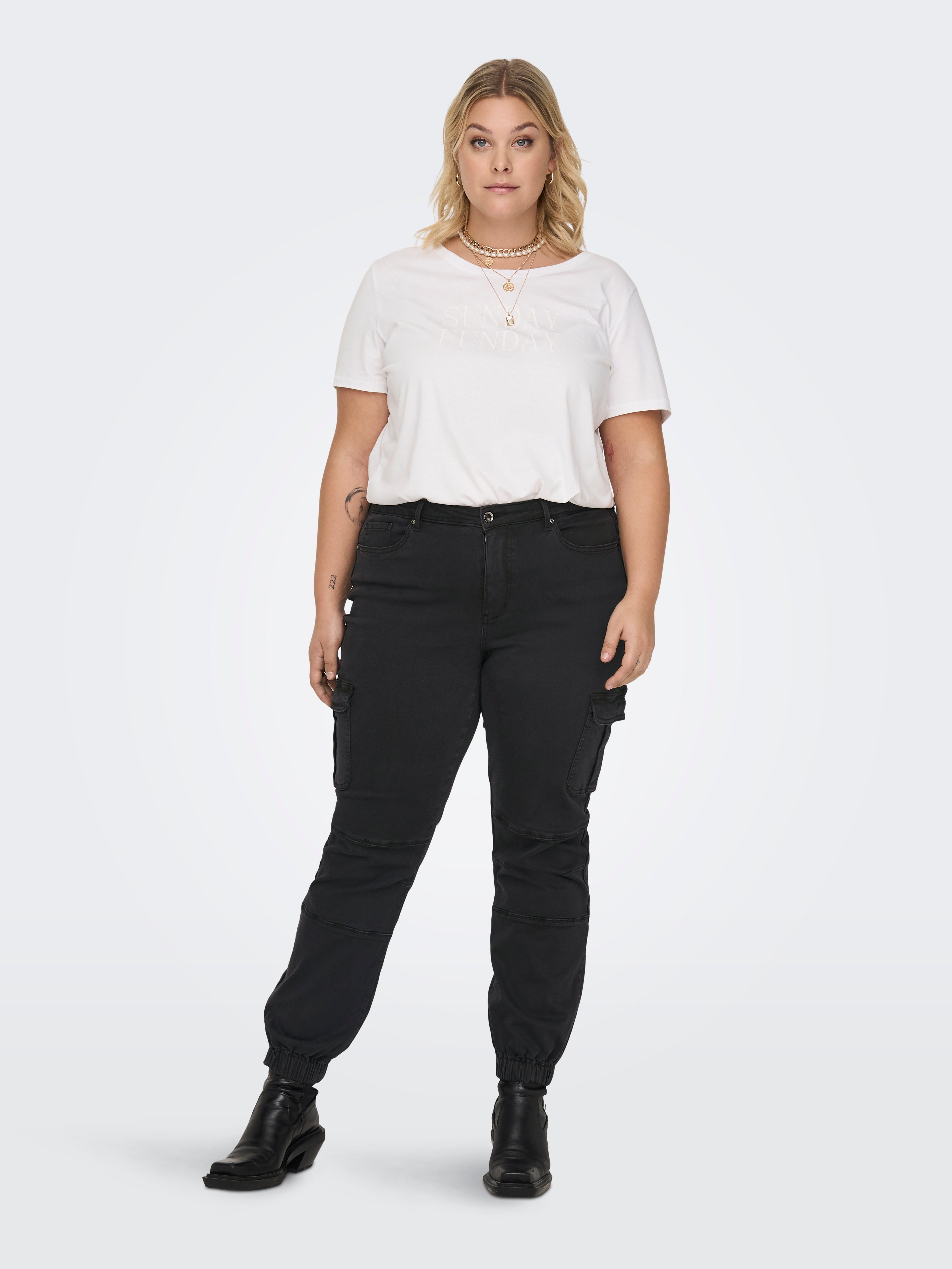 CARMISSOURI Mittlere Taille Skinny Fit Jeans Washed Black