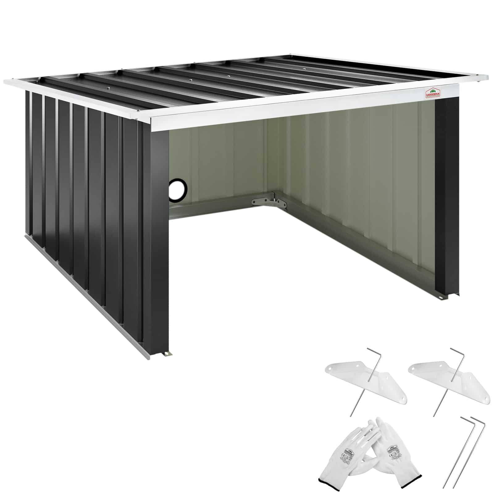 gardebruk Mähroboter Garage Anthrazit Metall 89x90x54cm
