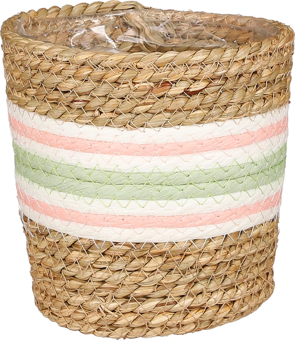 Mica Decorations plantenmand Rachel lichtgroen / naturel D 14 H 14 cm
