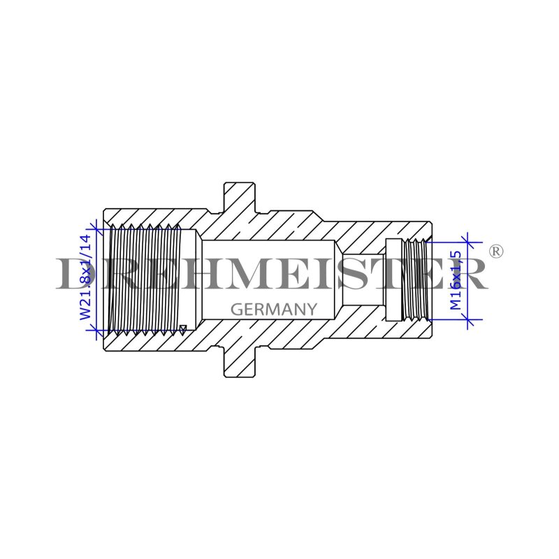DREHMEISTER Bajonett LPG Adapter M16 Innengewinde - 64mm