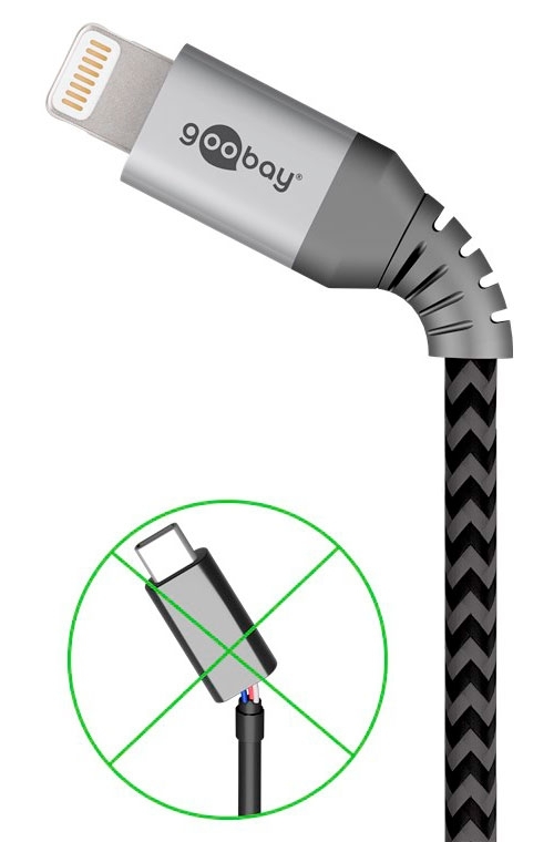 Goobay DAT Lightning USB-C Lade und Synchronisations Vollmetall-Kabel 1,0 m