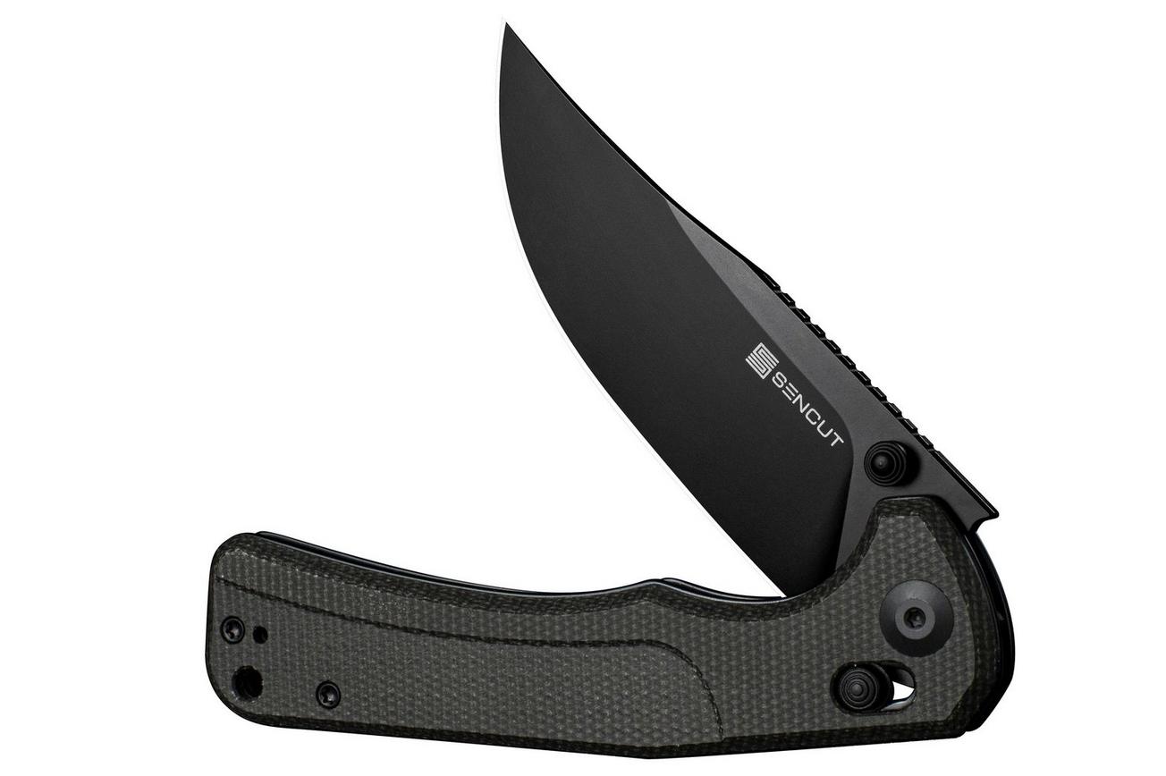 SENCUT Slybolt S25001A-1 Black 9Cr18MoV, Dark Green Micarta, zakmes