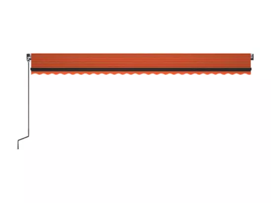 Auvent manuel rétractable avec LED 600x350 cm Orange et marron