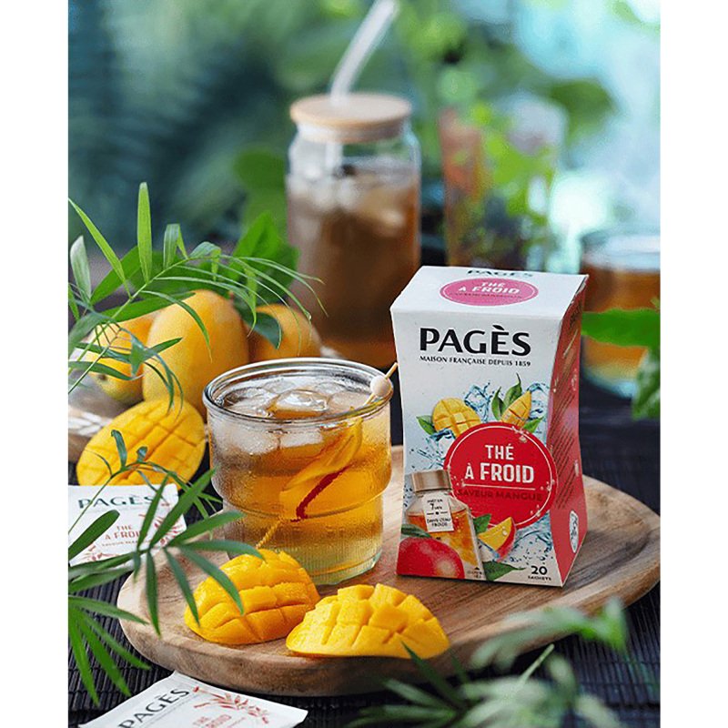 Thé à froid saveur mangue Pagès – Boîte de 20 sachets